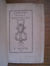 PAJON, Henri (attr.), Contes nouveaux et nouvelles nouvelles, Anvers (Paris), s. n., 1753. Édition originale.
