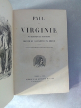 BERNARDIN DE SAINT-PIERRE. BERTALL (ill.) Paul et Virginie précédé d\'un essai philosophique et littéraire par D\'Albanès. Paris, Publié par Gustave Havard, 1845. Relié